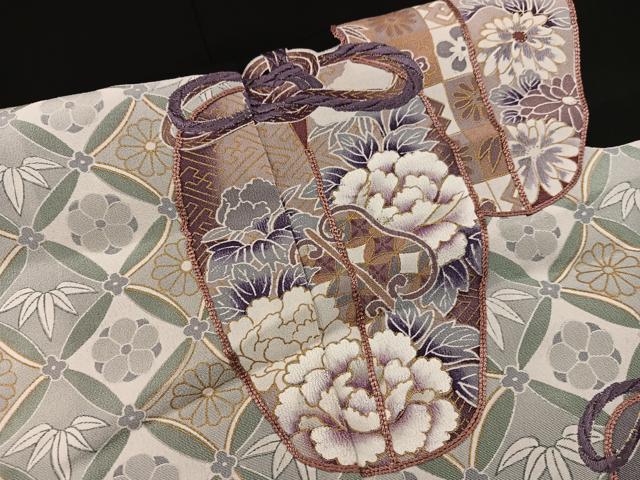 平和屋着物■豪華黒留袖　刺繍　陶器花文　正絹　逸品　BAAV8357mz
