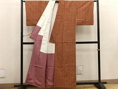 平和屋着物■上質な紬 間道 正絹 逸品 BAAV8389mz
