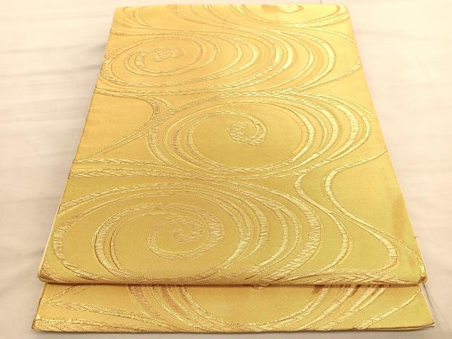 平和屋着物◎六通柄袋帯 流水文 金糸 正絹 逸品 BAAV8402hv