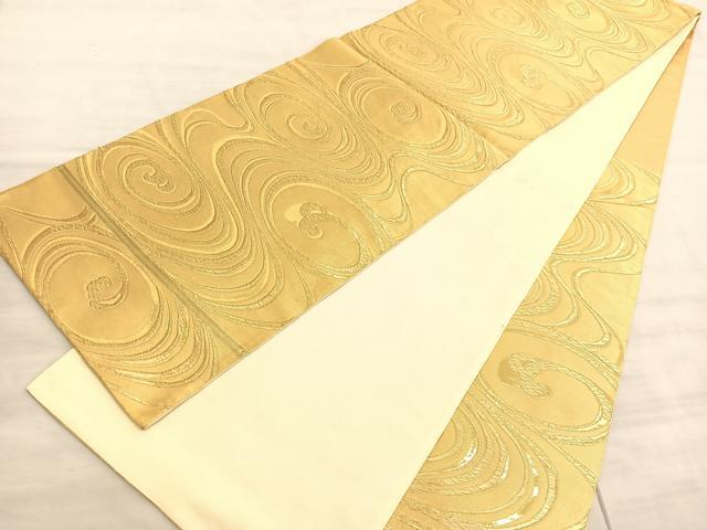 平和屋着物◎六通柄袋帯 流水文 金糸 正絹 逸品 BAAV8402hv