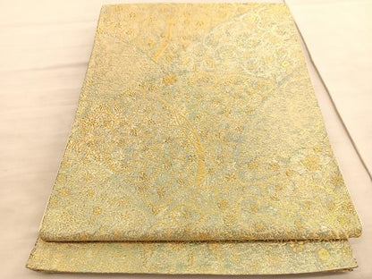 平和屋着物◎六通柄袋帯　花唐草文　金糸　正絹　逸品　BAAV8404hv