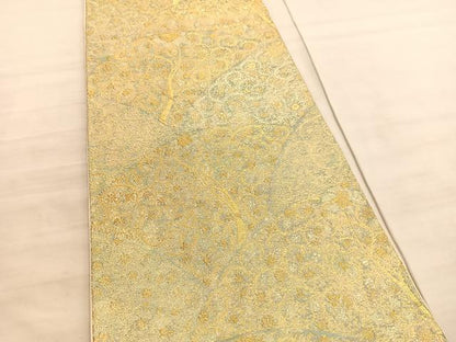 平和屋着物◎六通柄袋帯　花唐草文　金糸　正絹　逸品　BAAV8404hv