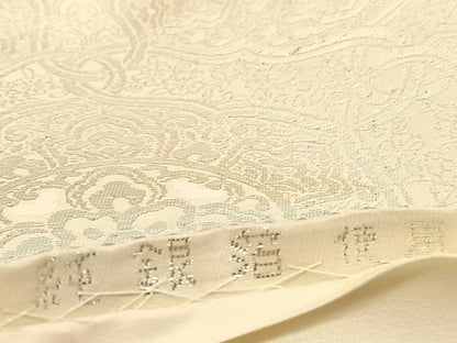 平和屋着物◎六通柄袋帯　錦織　亀甲花唐草文　純銀箔　正絹　逸品　BAAV8420hv