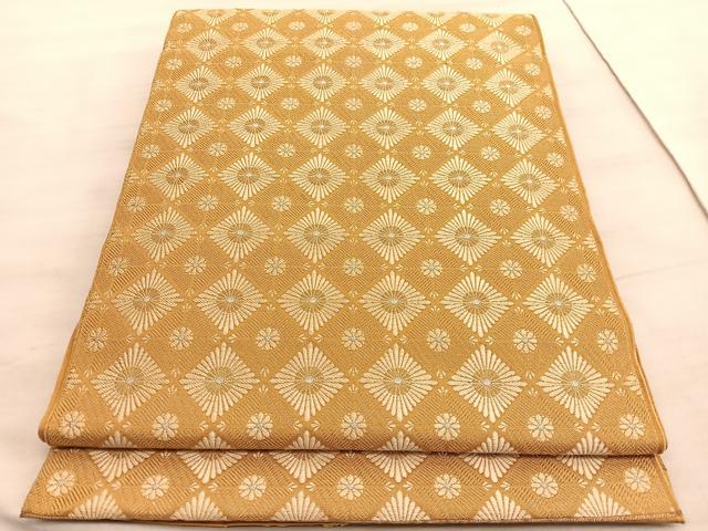平和屋着物◎西陣 六通柄京袋 本袋帯 唐織 花菱文 金糸 証紙付き 正絹 逸品 BAAV8513hv