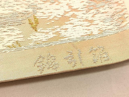 平和屋着物◎六通柄袋帯　唐織　古都の四季　金銀糸　引箔　正絹　逸品　BAAV8526hv