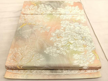 平和屋着物◎六通柄袋帯　唐織　古都の四季　金銀糸　引箔　正絹　逸品　BAAV8526hv