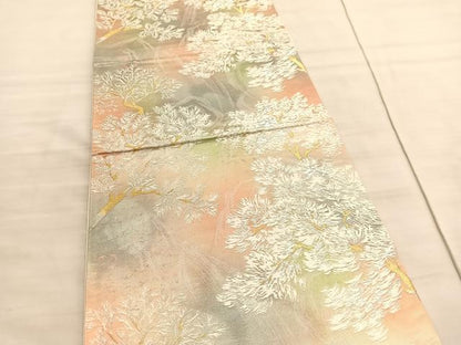 平和屋着物◎六通柄袋帯　唐織　古都の四季　金銀糸　引箔　正絹　逸品　BAAV8526hv