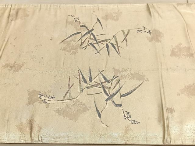 平和屋着物◎太鼓柄袋帯　唐織　作家物　鴛鴦　金糸　引箔　正絹　逸品　BAAV8576hv