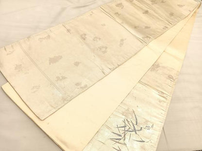 平和屋着物◎太鼓柄袋帯　唐織　作家物　鴛鴦　金糸　引箔　正絹　逸品　BAAV8576hv