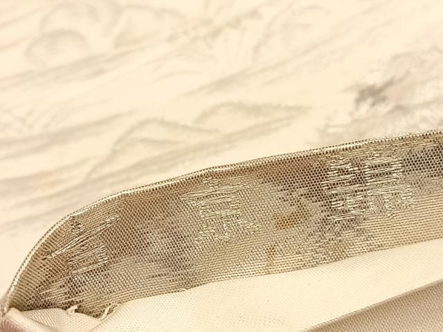 平和屋着物◎六通柄袋帯　古京錦　風景文　金銀糸　二重引箔　正絹　逸品　BAAV8589hv
