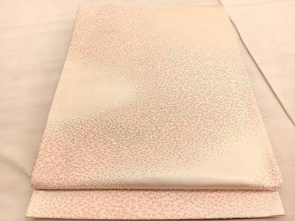 平和屋着物◎六通柄袋帯　唐織　小花流し　銀糸　正絹　逸品　BAAV8614hv
