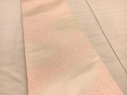 平和屋着物◎六通柄袋帯　唐織　小花流し　銀糸　正絹　逸品　BAAV8614hv