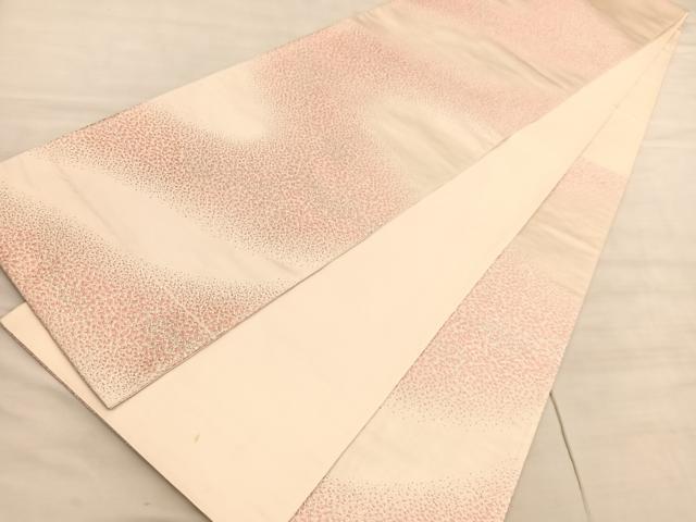 平和屋着物◎六通柄袋帯　唐織　小花流し　銀糸　正絹　逸品　BAAV8614hv