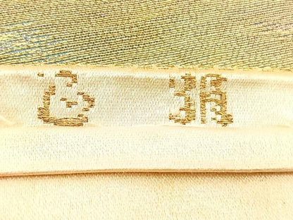 平和屋着物◎六通柄袋帯　重山文　金糸　正絹　逸品　BAAV8629hv