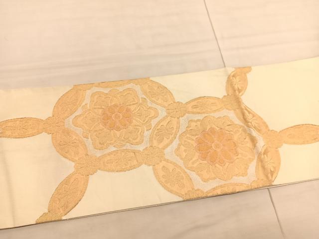 平和屋着物◎太鼓柄袋帯 綴れ 七宝華紋 金糸 正絹 逸品 BAAV8641hv