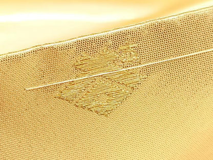 平和屋着物▼西陣の名門　本家加納謹製　太鼓柄袋帯　刺繍　牡丹　金銀糸　引箔　正絹　逸品　BAAV8648hv