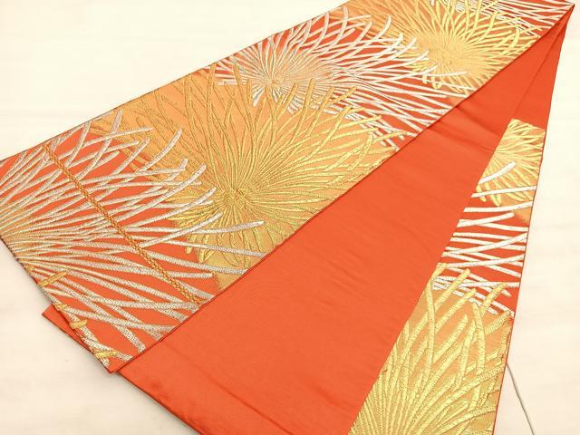 平和屋着物◎六通柄袋帯　若松葉　金銀糸　正絹　逸品　BAAV8652hv