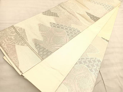 平和屋着物◎西陣　六通柄袋帯　唐織　立波蜀江花文　銀糸　正絹　逸品　BAAV8666hv
