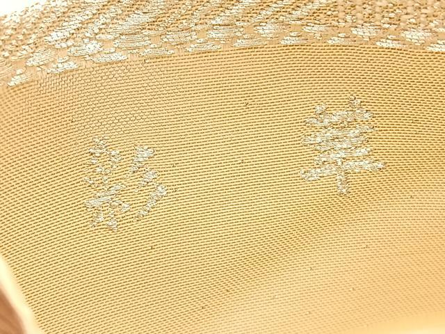 平和屋着物◎六通柄袋帯　唐織　彩華　孔雀羽根渡橋文　銀糸　正絹　逸品　BAAV8673hv