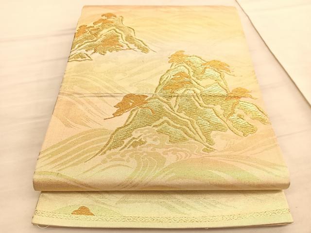 平和屋着物◎六通柄袋帯　浜松文　金糸　正絹　逸品　BAAV8682hv