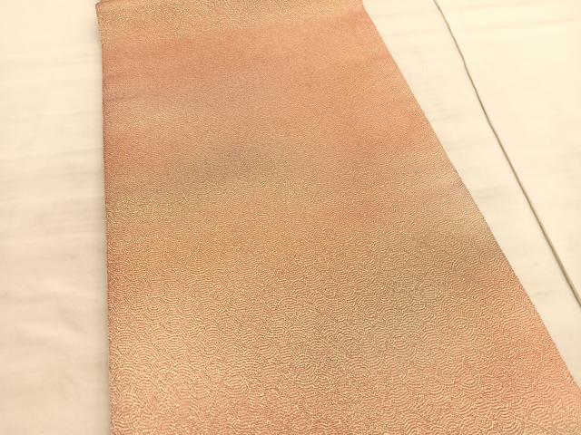 平和屋着物◎全通柄袋帯　京呉昌　霞文　金糸　正絹　逸品　BAAV8698hv