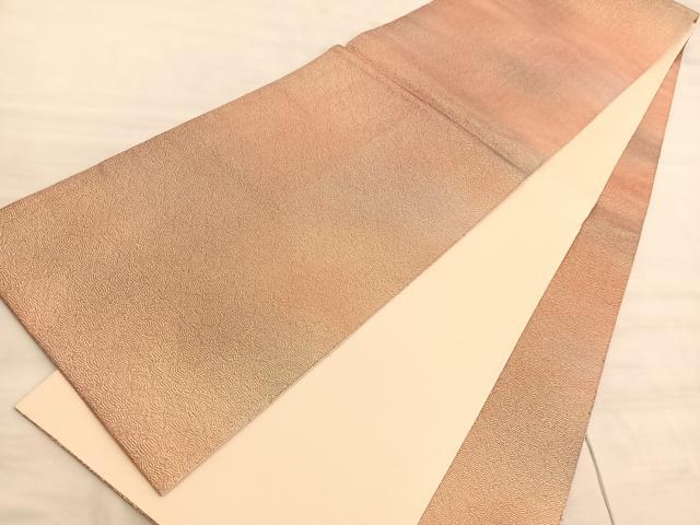 平和屋着物◎全通柄袋帯　京呉昌　霞文　金糸　正絹　逸品　BAAV8698hv
