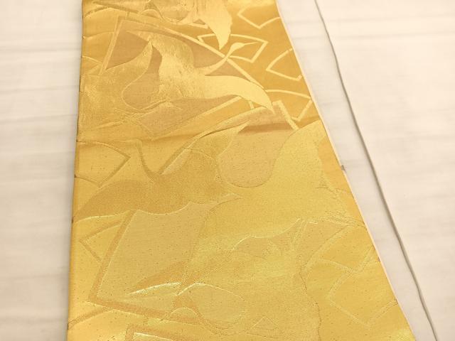 平和屋着物◎六通柄袋帯　地紙飛鶴文　金糸　正絹　逸品　BAAV8700hv
