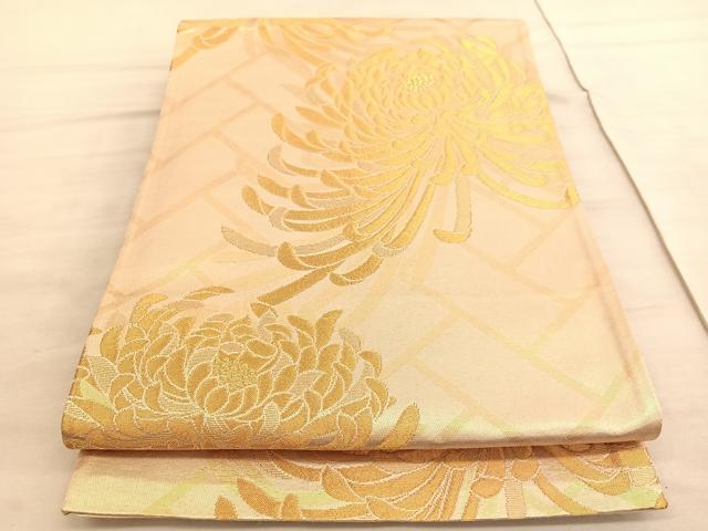 平和屋着物◎六通柄袋帯　乱菊　金糸　正絹　逸品　BAAV8729hv