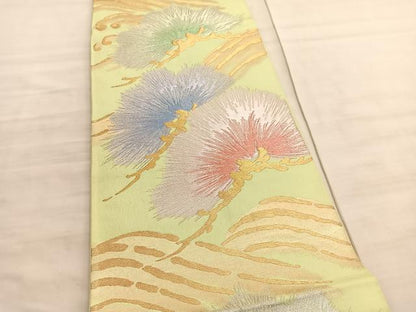 平和屋着物◎六通柄袋帯　浜松文　金銀糸　正絹　逸品　BAAV8747hv