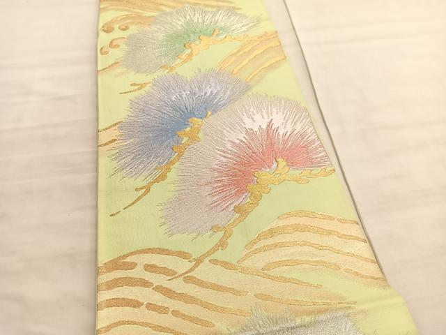 平和屋着物◎六通柄袋帯　浜松文　金銀糸　正絹　逸品　BAAV8747hv