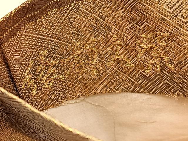 平和屋着物◎六通柄袋帯　唐織　綾都久紫　和嘉松文　金銀糸　正絹　逸品　BAAV8822hv