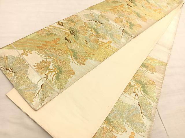 平和屋着物◎六通柄袋帯　渡り橋松文　金銀糸　正絹　逸品　BAAV8827hv