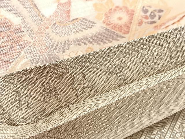 平和屋着物◎古典佐賀錦　六通柄袋帯　九百織　御所車花文　金銀糸　正絹　逸品　BAAV8829hv