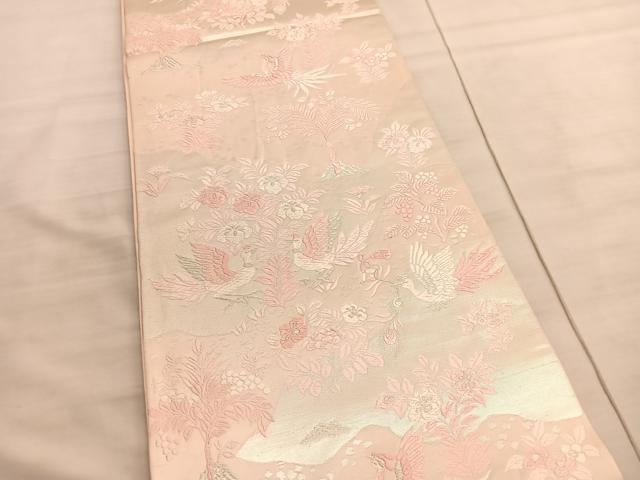 平和屋着物◎六通柄袋帯　唐織　鳳凰花文　金銀糸　正絹　逸品　BAAV8830hv