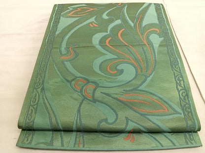 平和屋着物◎六通柄 本袋帯 唐草文 正絹 逸品 BAAV8855hv