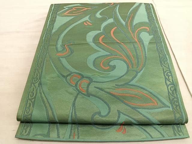 平和屋着物◎六通柄 本袋帯 唐草文 正絹 逸品 BAAV8855hv
