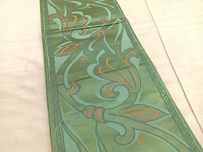 平和屋着物◎六通柄 本袋帯 唐草文 正絹 逸品 BAAV8855hv
