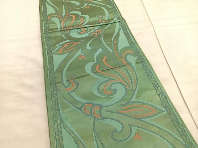 平和屋着物◎六通柄 本袋帯 唐草文 正絹 逸品 BAAV8855hv