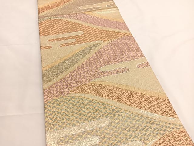 平和屋着物◎七宝佐賀錦 六通柄袋帯 重山文 二重箔織 正絹 逸品 BAAV8888hv