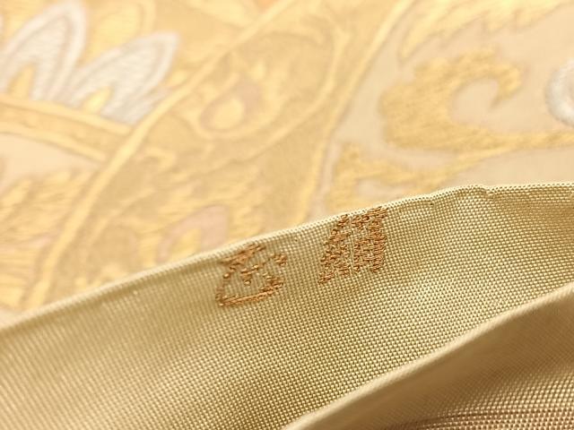 平和屋着物◎六通柄 本袋帯 更紗花文 金銀糸 BAAV8890hv