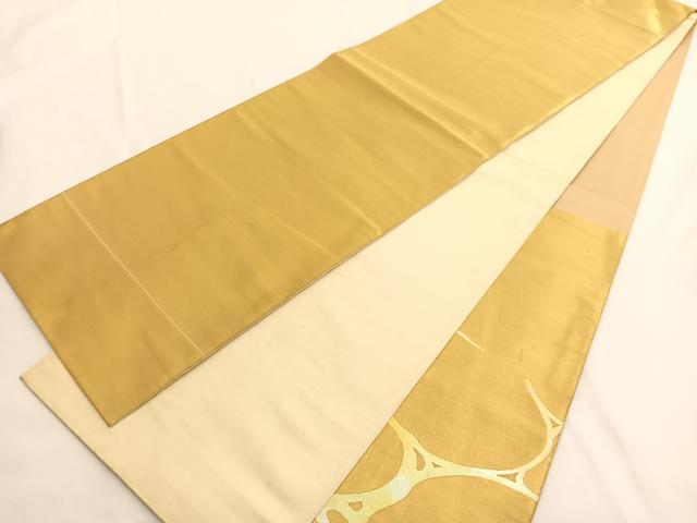 平和屋着物◎太鼓柄袋帯　水面　金銀糸　引箔　正絹　逸品　BAAV8908hv