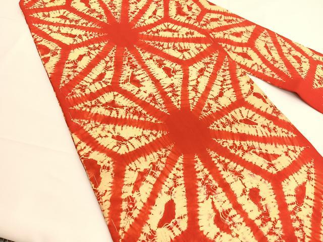 平和屋着物●全通柄九寸名古屋帯　総絞り　麻の葉文様　正絹　逸品　DAAY1936ps 平和屋着物○全通柄九寸名古屋帯 総絞り 麻の葉文様 正絹