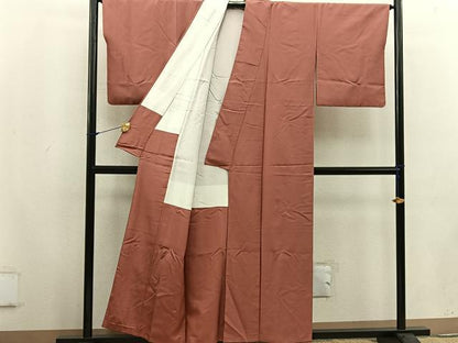 平和屋着物■上質な紬　曙色　正絹　逸品　BAAV9049mz