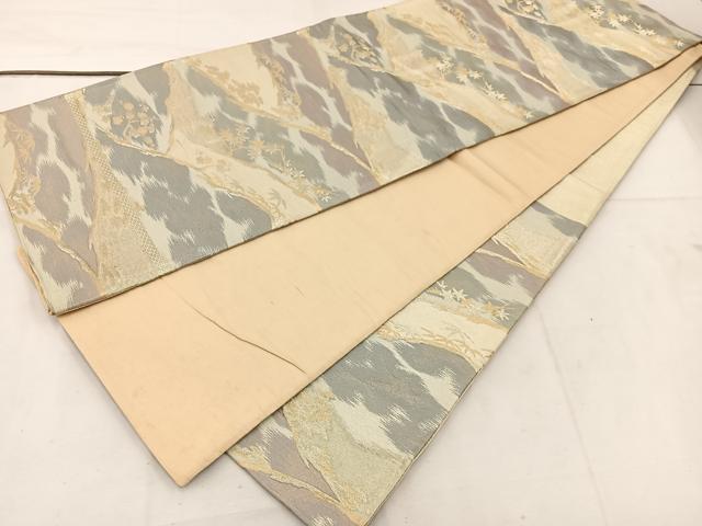 平和屋着物◎六通柄 京袋帯 枝花文 金銀糸 正絹 逸品 BAAV9141mz