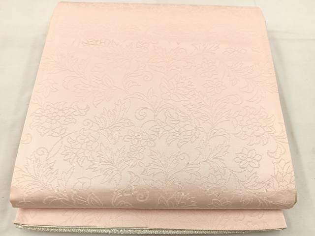 平和屋着物◎両面 六通柄袋帯 吉祥華飾華文 銀糸 正絹 逸品 BAAV9154mz