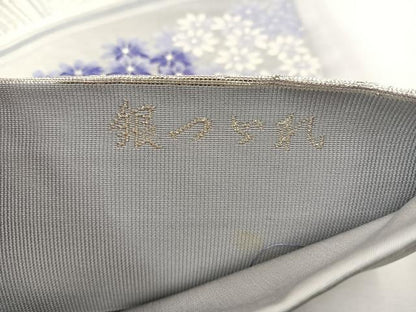 平和屋着物◎六通柄袋帯 唐織 草花文 銀つづれ 金銀糸 正絹 逸品 BAAV9160mz