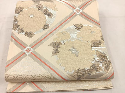 平和屋着物◎六通柄袋帯　花丸文　金銀糸　正絹　逸品　BAAV9172mz