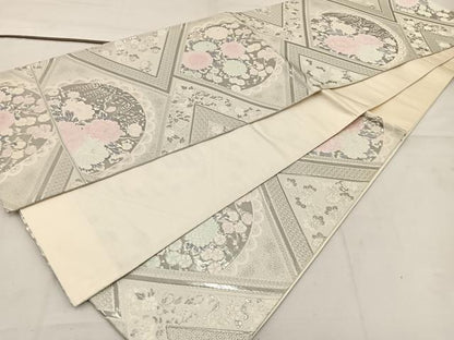 平和屋着物◎六通柄袋帯　唐織　涛香の詩　プラチナ箔　正絹　逸品　BAAV9178mz
