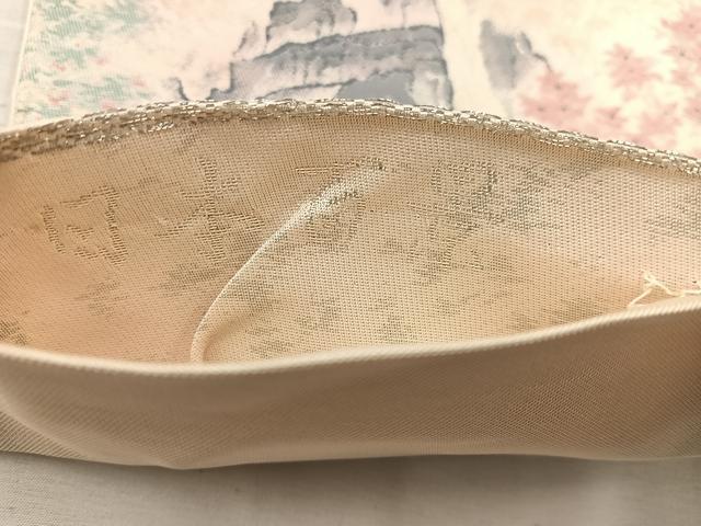 平和屋着物◎六通柄袋帯　唐織　日本百景　銀糸　正絹　逸品　BAAV9179mz