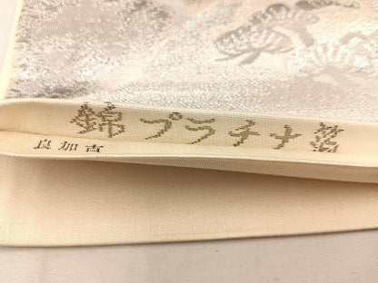 平和屋着物◎六通柄袋帯　風景文　錦プラチナ箔　正絹　逸品　BAAV9208mz
